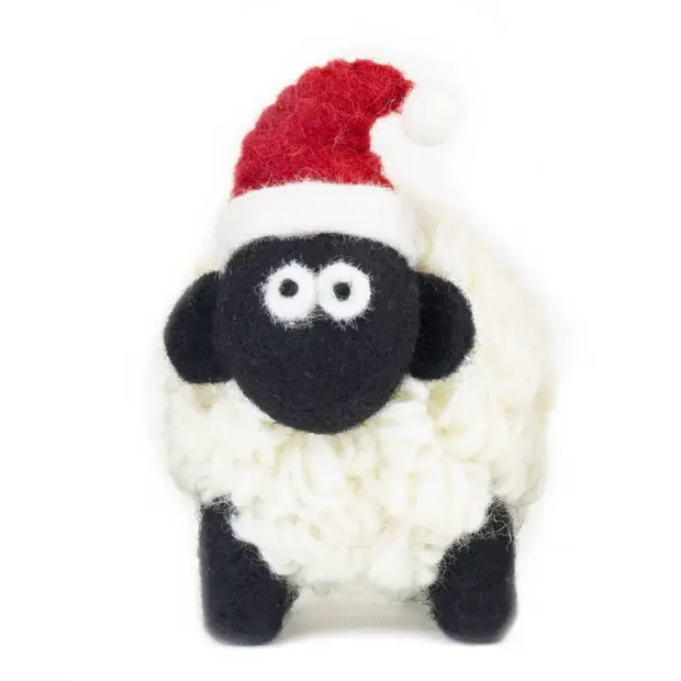 Erin Knitwear Handmade Wool Sheep Santa Hat