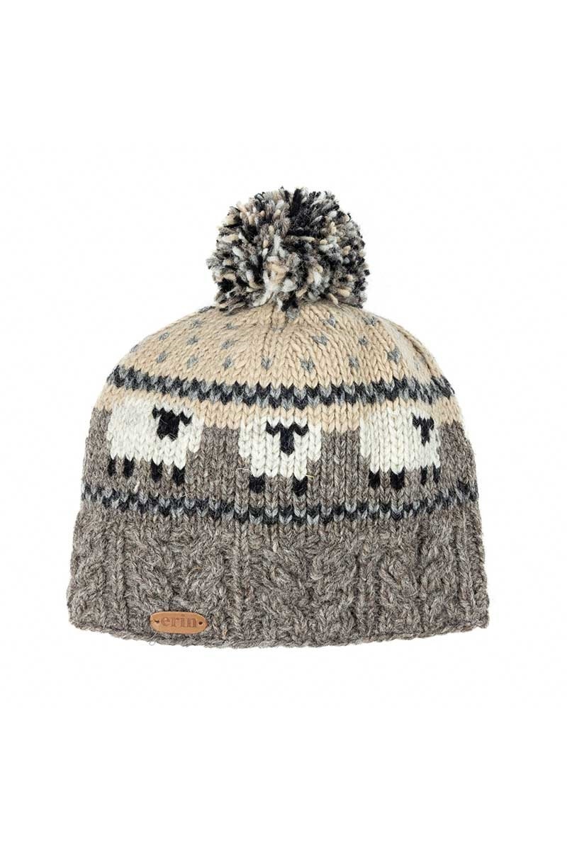 Erin Knitwear Wool Sheep Bobble Hat