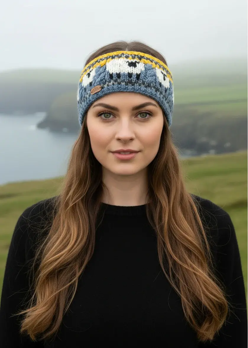 Erin Knitwear Aran Sheep Cable Headband