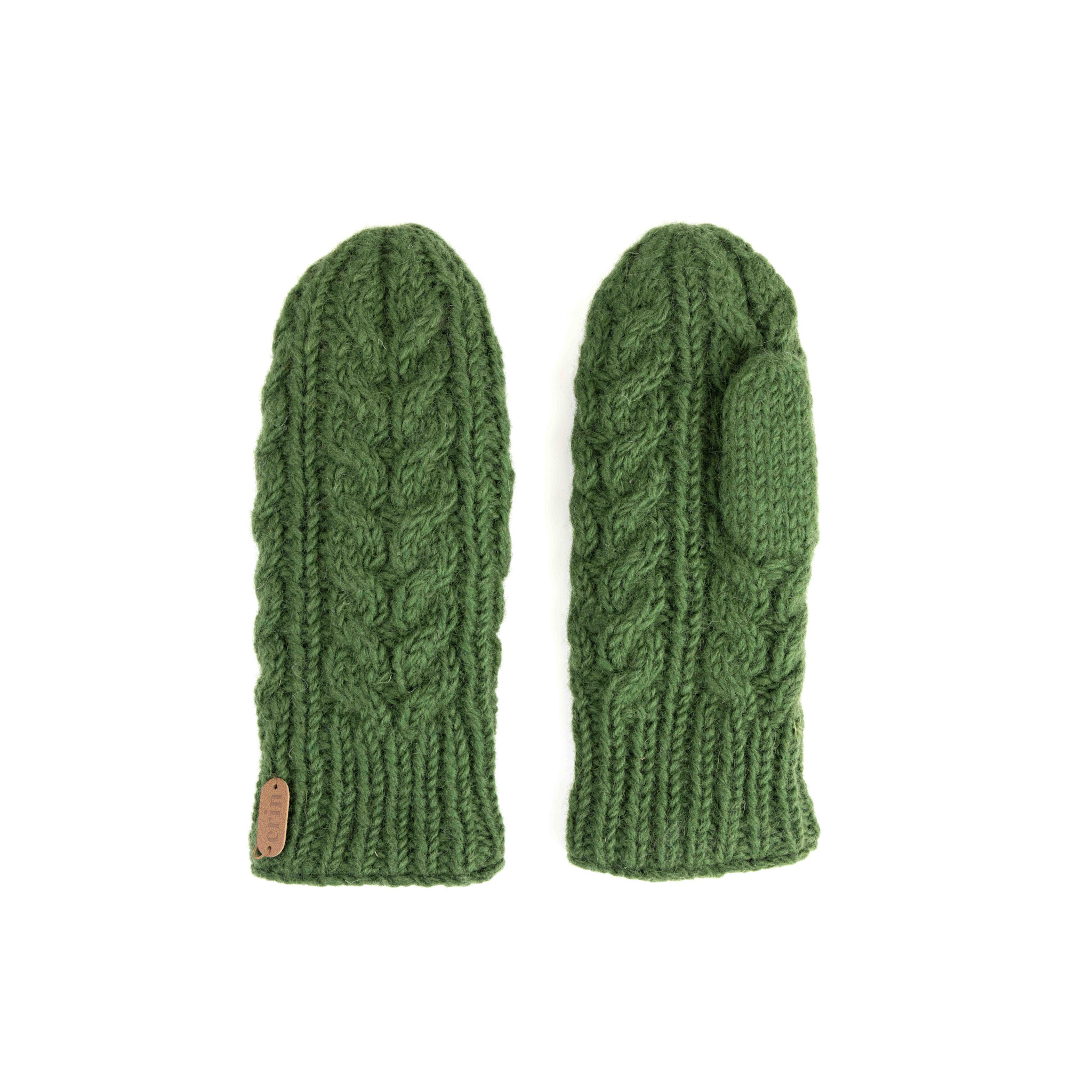 Erin Knitwear Aran Cable Knit Mittens