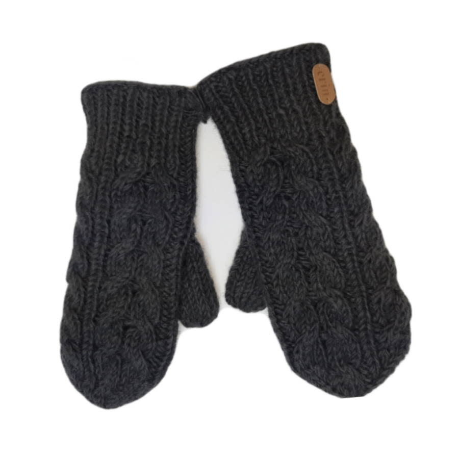 Erin Knitwear Aran Cable Knit Mittens