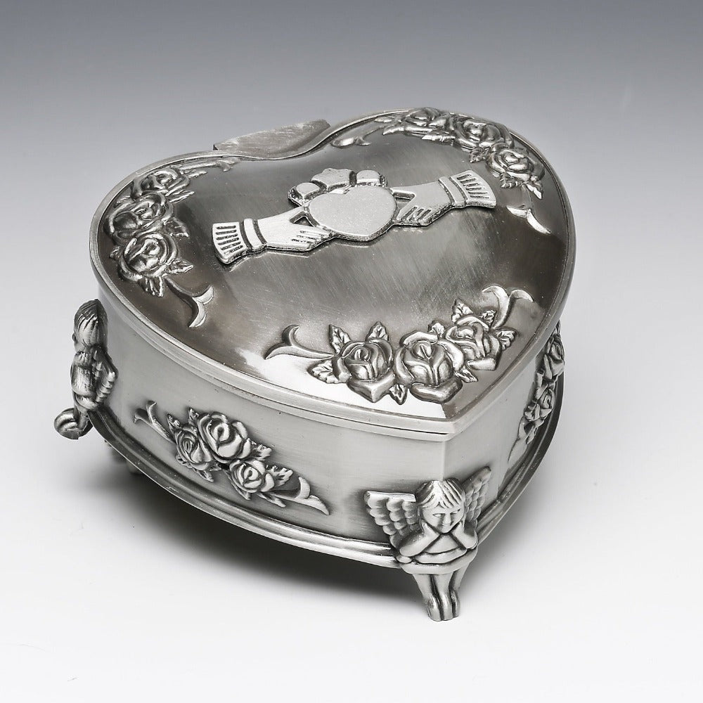 Mullingar Pewter Claddagh Heart-shaped Jewelry Box