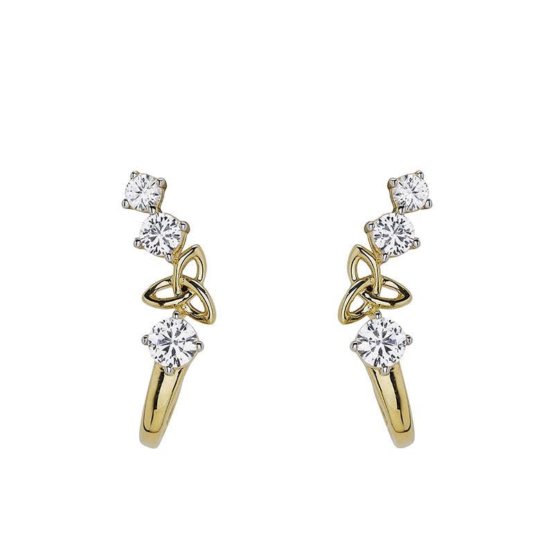 Shanore 14kt Gold Vermeil Trinity Knot White Sapphire Earrings