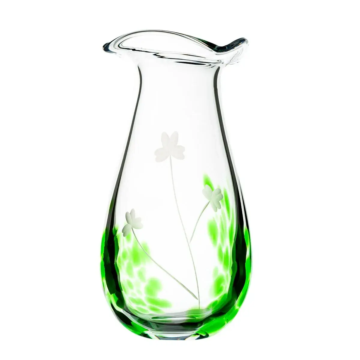 Irish Handmade Glass Company Irish Shamrock Large Vase
