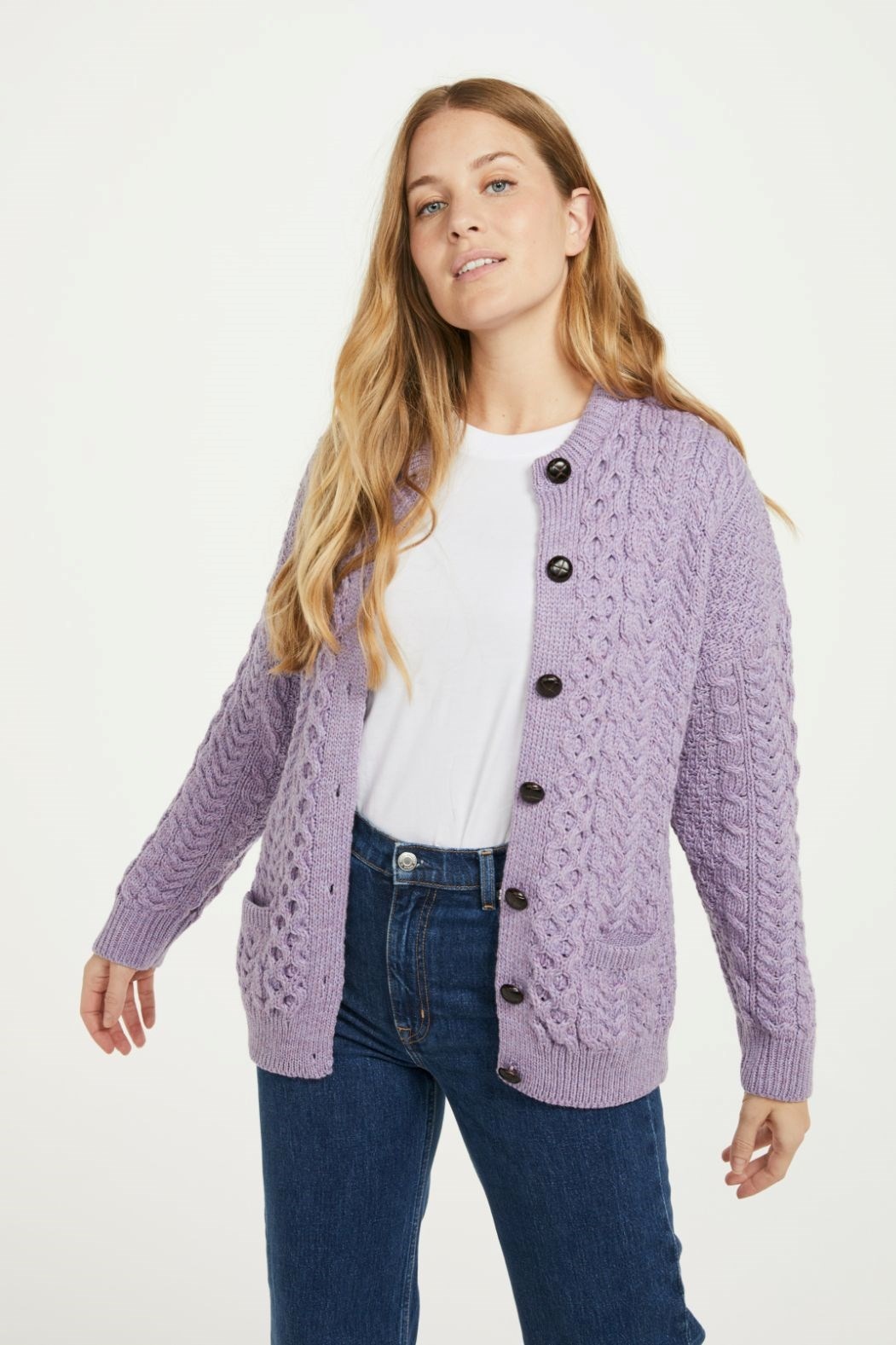 Aran Woollen Mills Merino Aran Cardigan