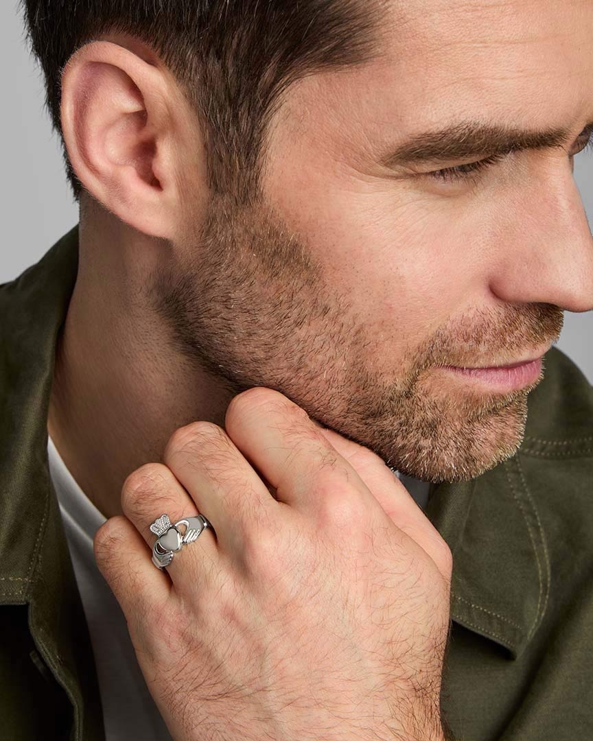 Solvar Sterling Silver Large Claddagh Ring