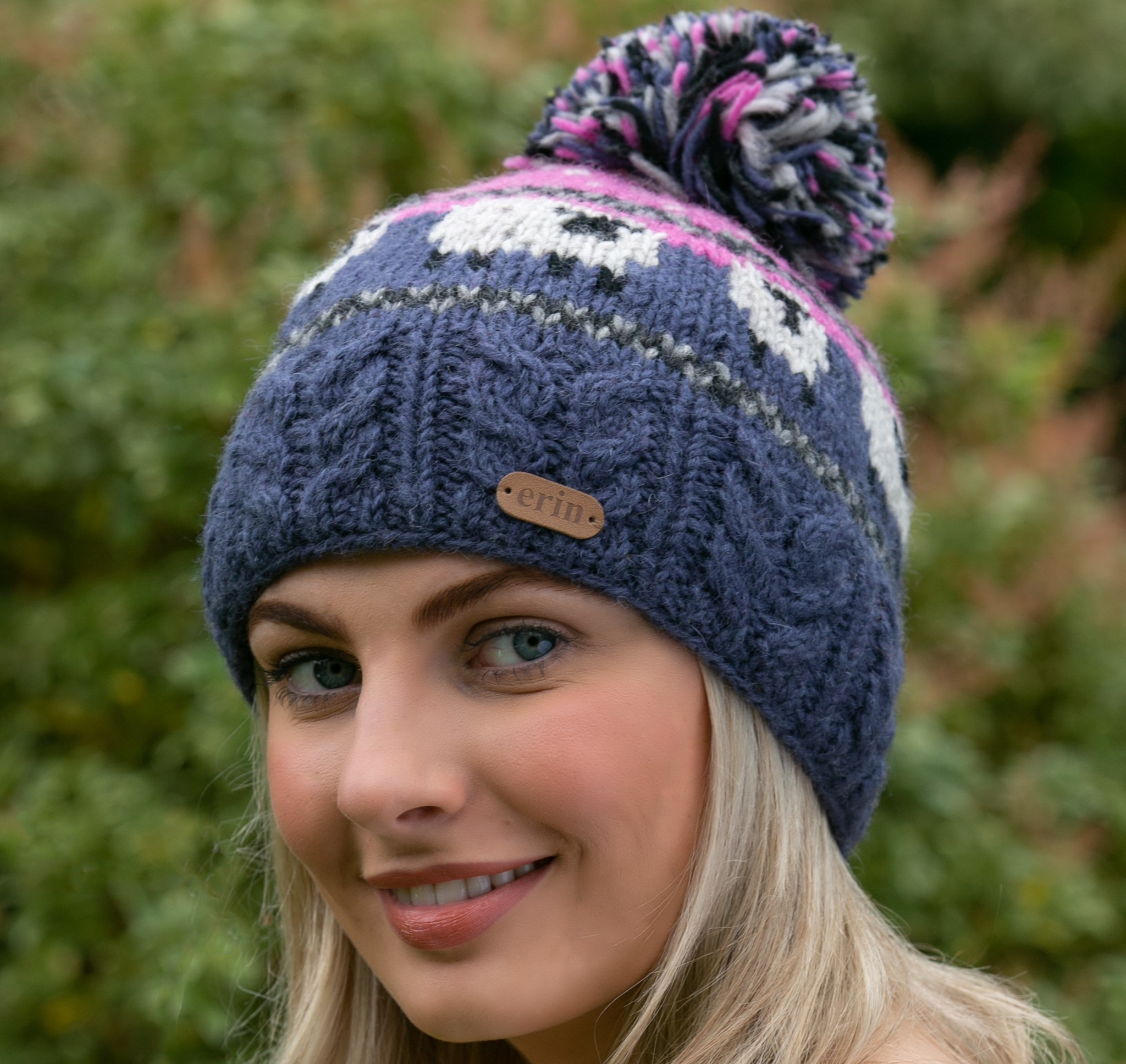 Erin Knitwear Wool Sheep Bobble Hat