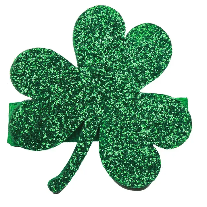 Sparkle Sisters Glitter Shamrock Clip - Green
