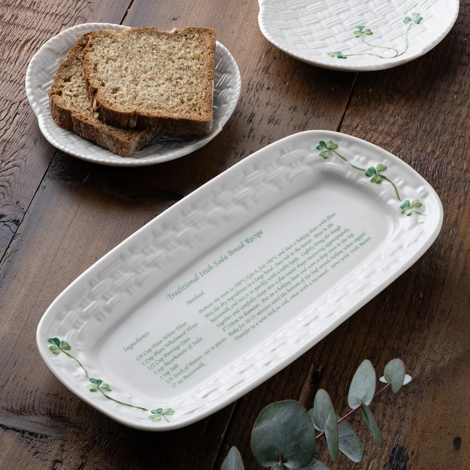 Belleek Irish Soda Bread Recipe Tray