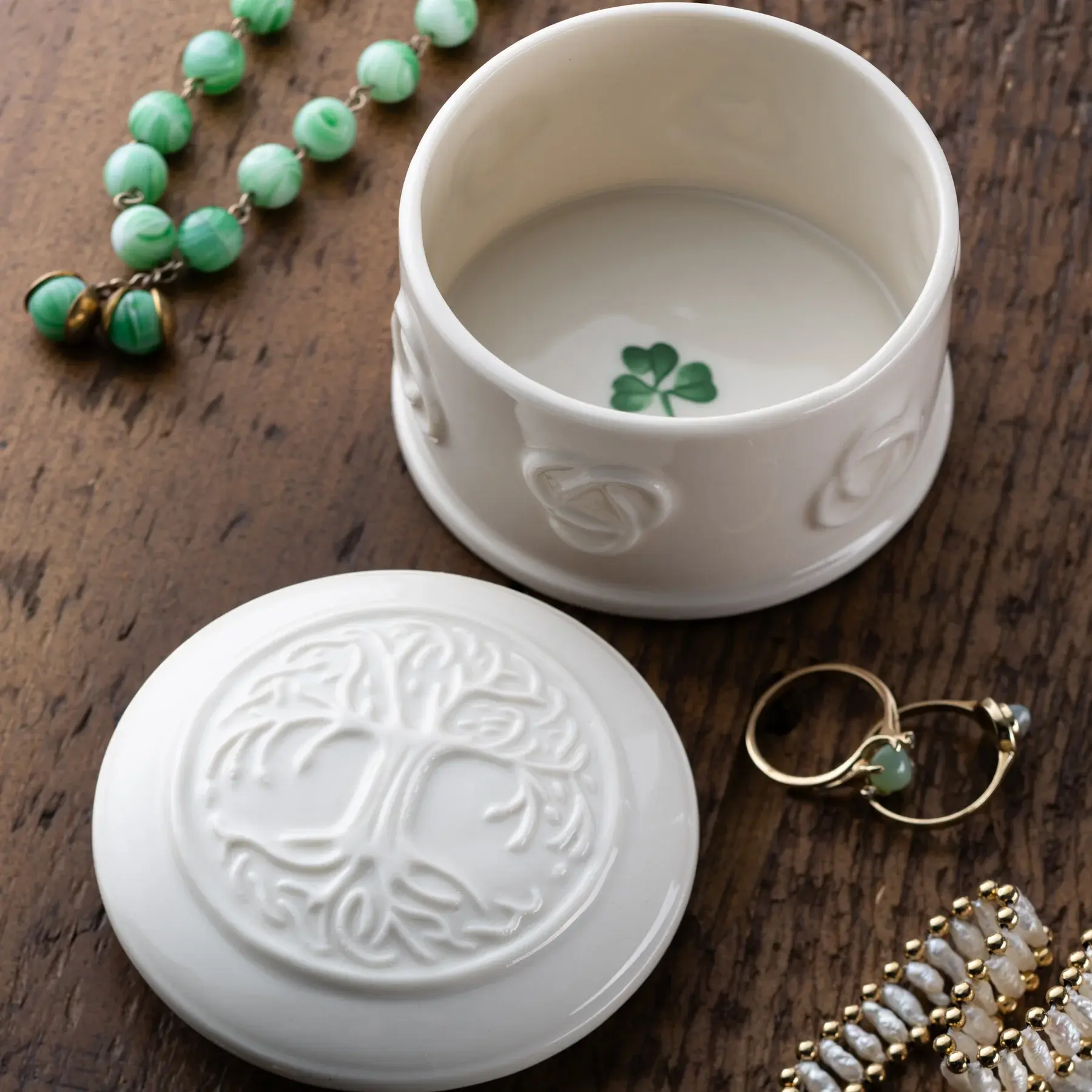 Belleek Tree of Life Trinket Box