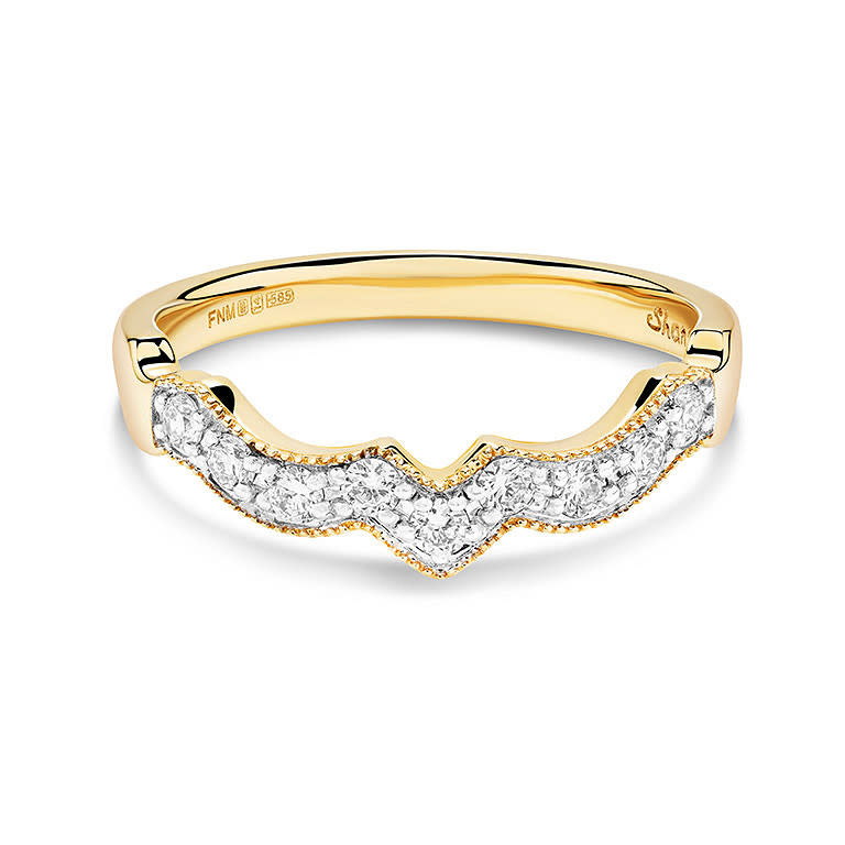 Shanore 14kt Diamond Set Gold Band for Claddagh Ring
