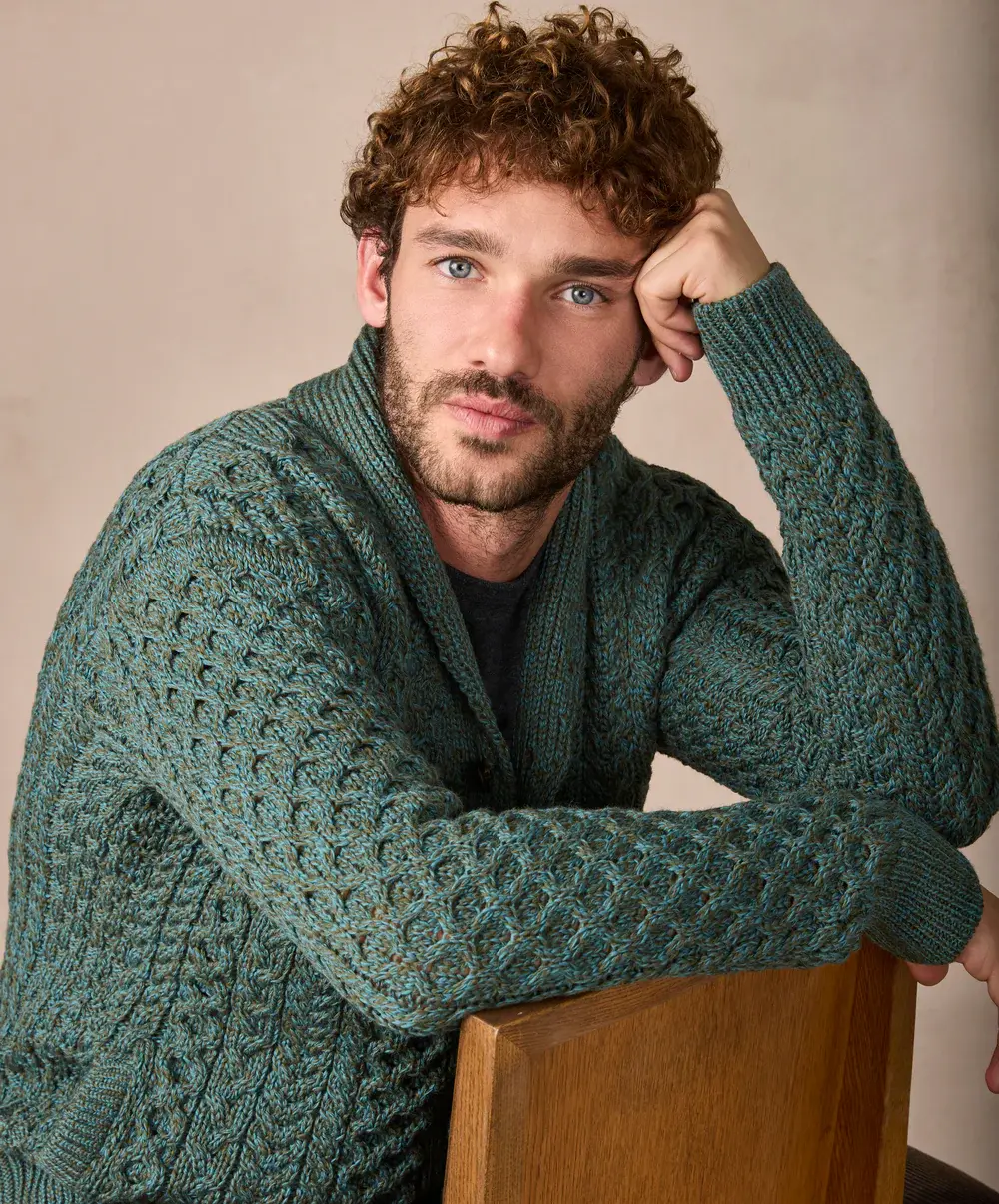 IrelandsEye Knitwear Woodford Fern Wool Cardigan