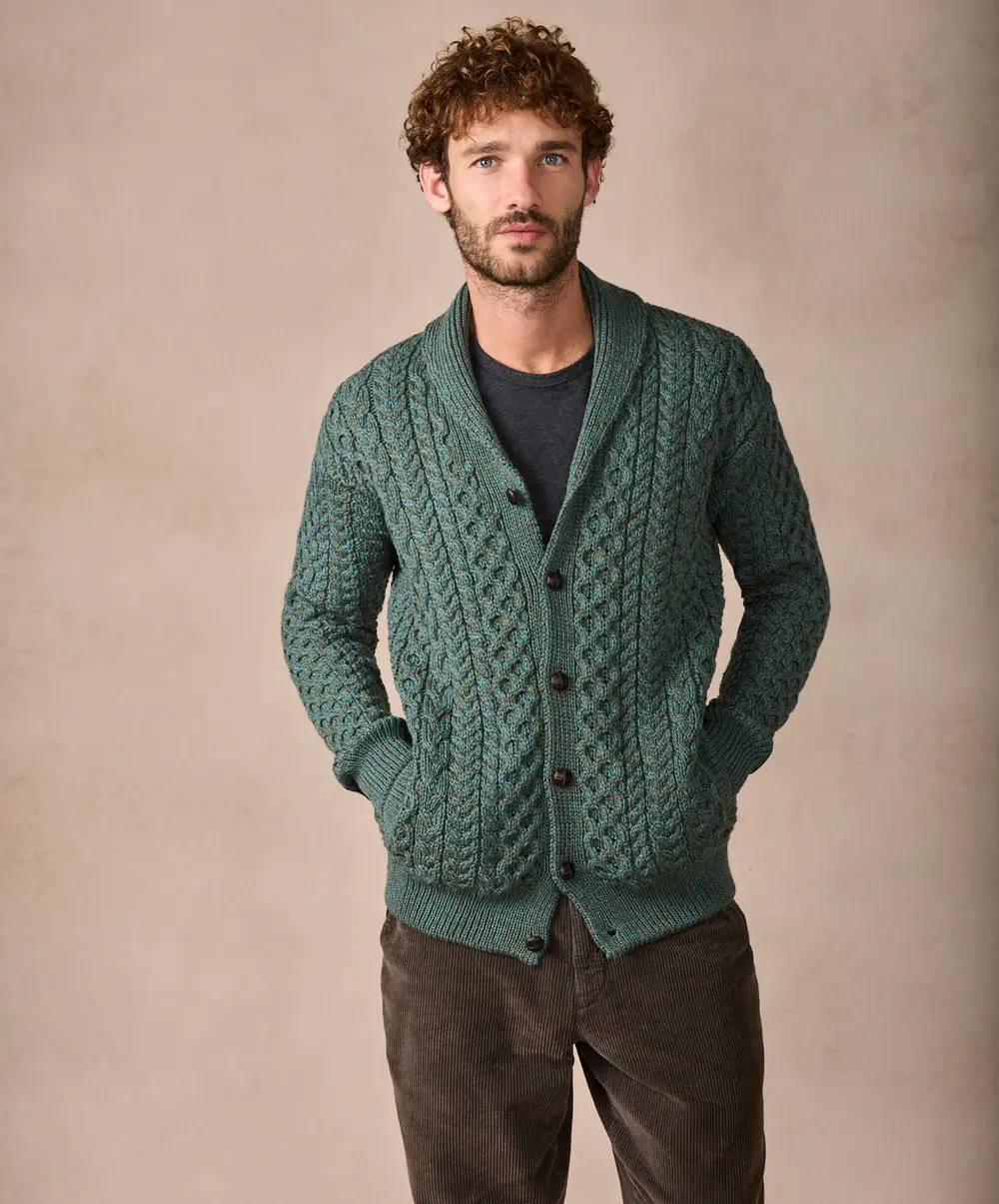 IrelandsEye Knitwear Woodford Fern Wool Cardigan