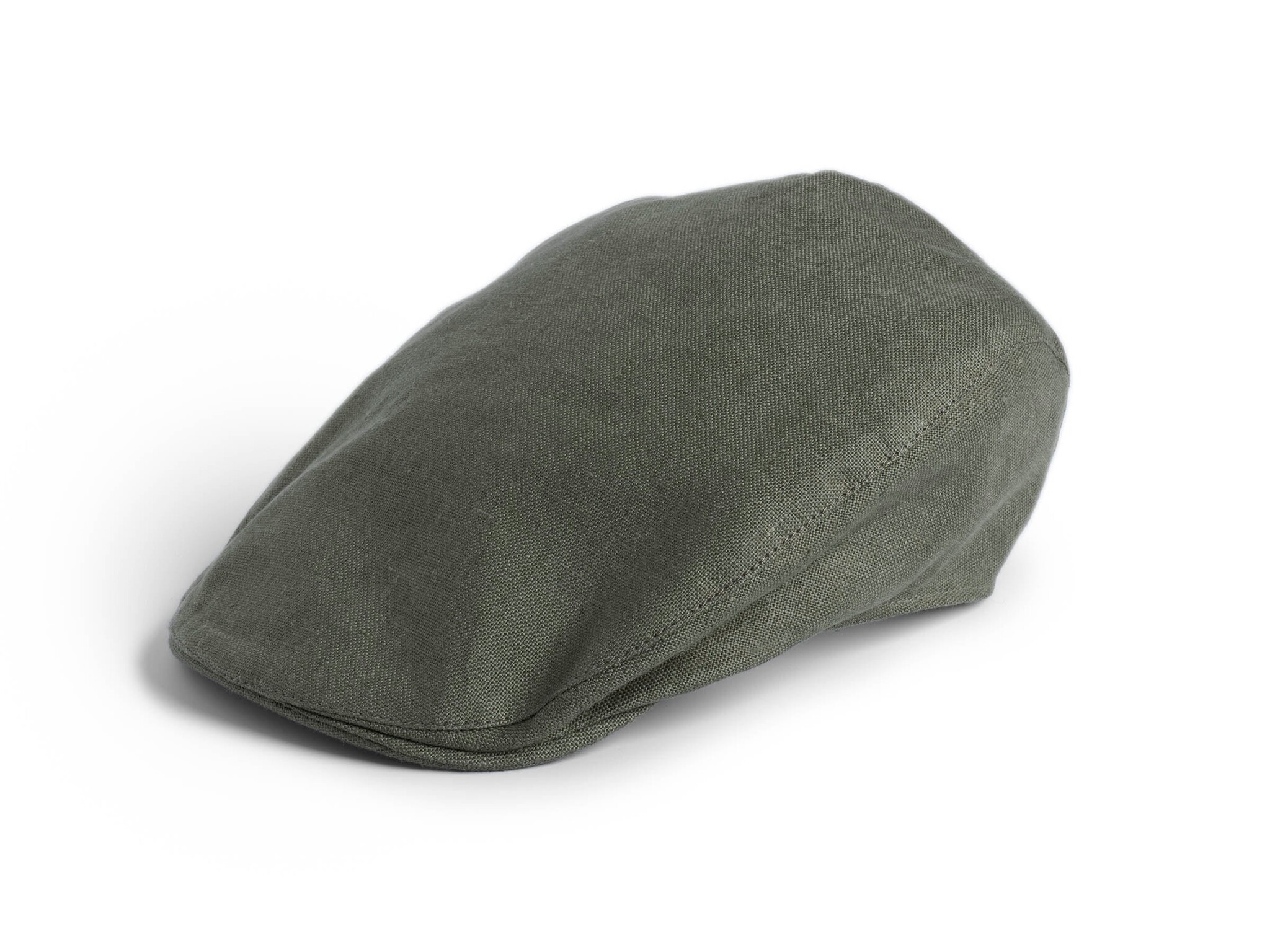 Hanna Hats Linen Donegal Touring Cap in Khaki Green