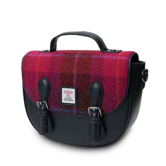 Islander Mini Cobble Satchel: Fuschia Tartan