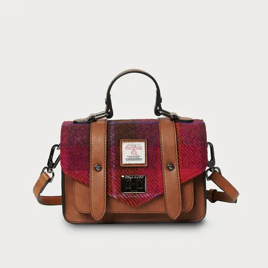 Islander Mini Satchel Fuscia Tartan