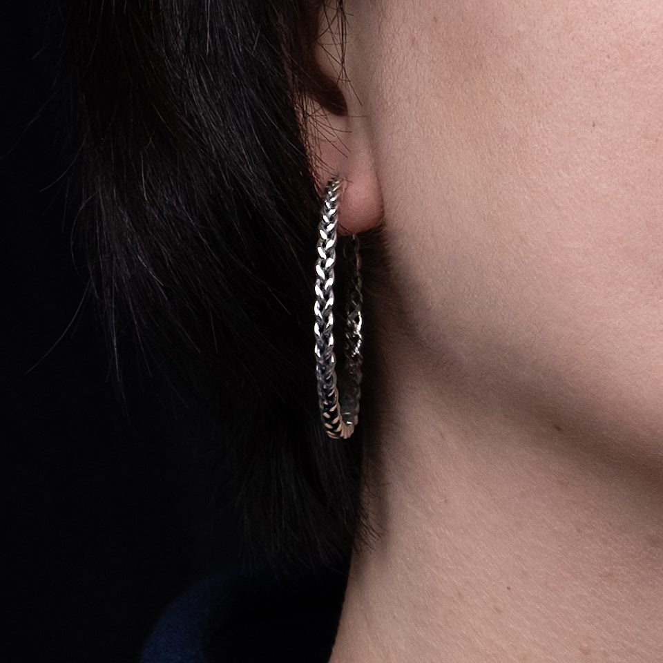 Keith Jack Sterling Silver Eclipse Earrings (Lg)