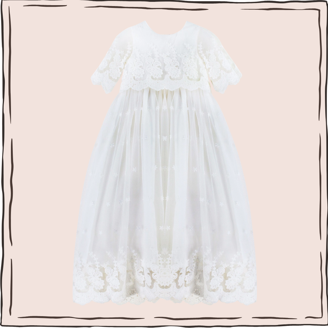 Lace Christening Gown and Bonnet