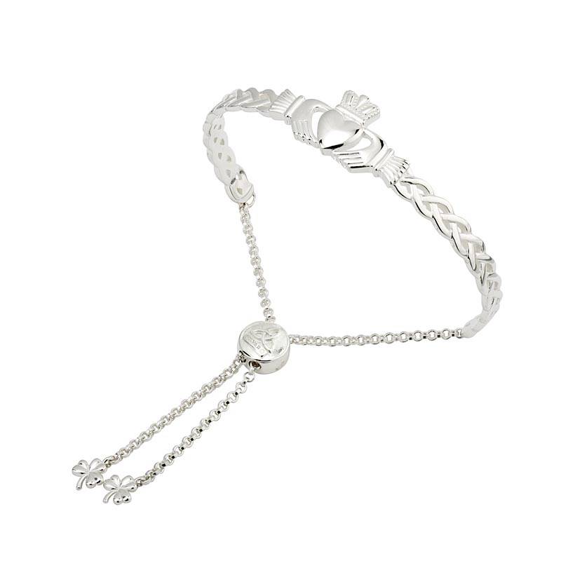 Solvar S/S Celtic Claddagh Draw String Bangle