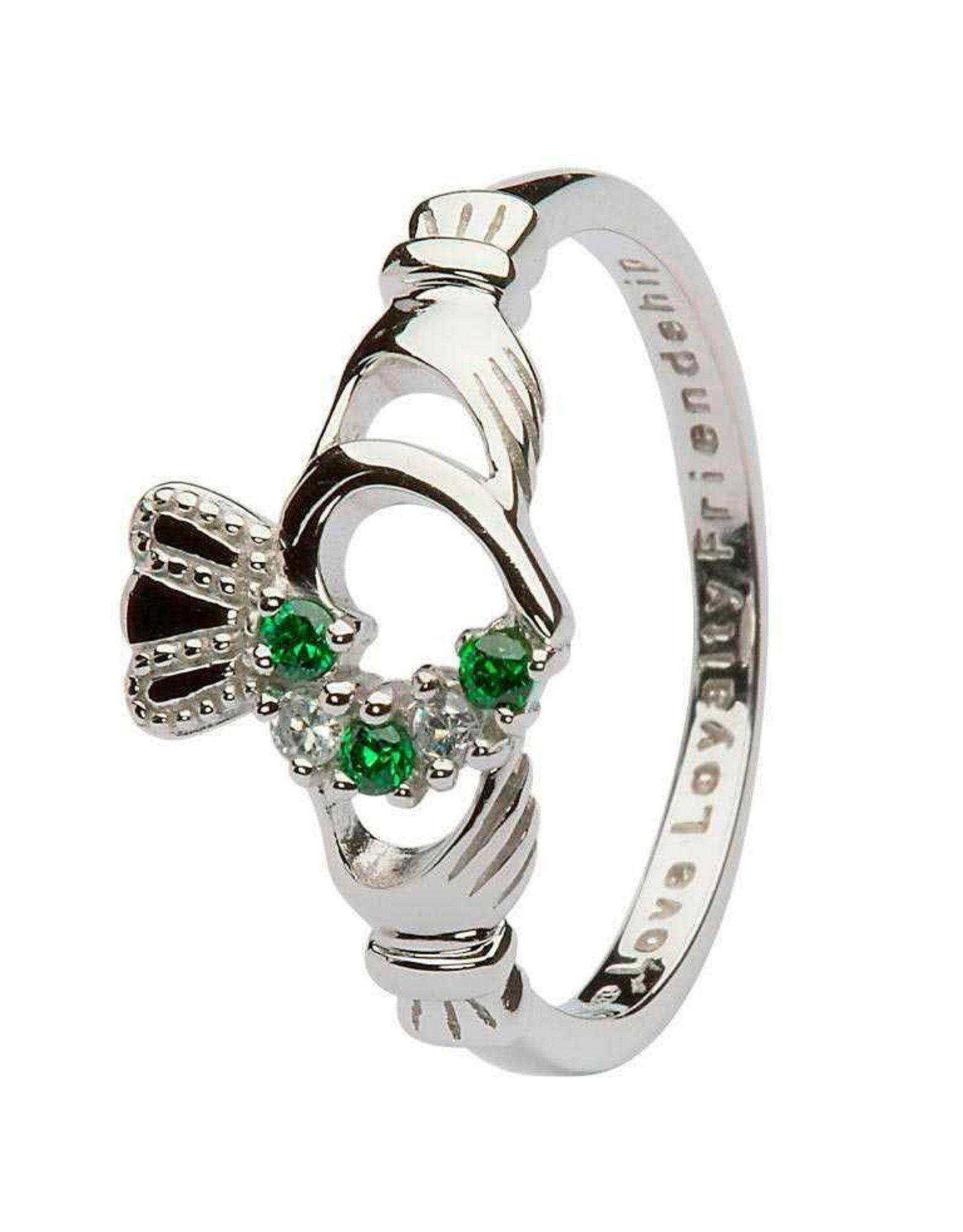 Claddagh Ring Stone Set Heart - Celtic Aer Gift Shop