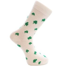 Liffey Artefacts Green Shamrocks on White Socks