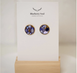Blueberry Soul Starbud Purple Stud Earrings