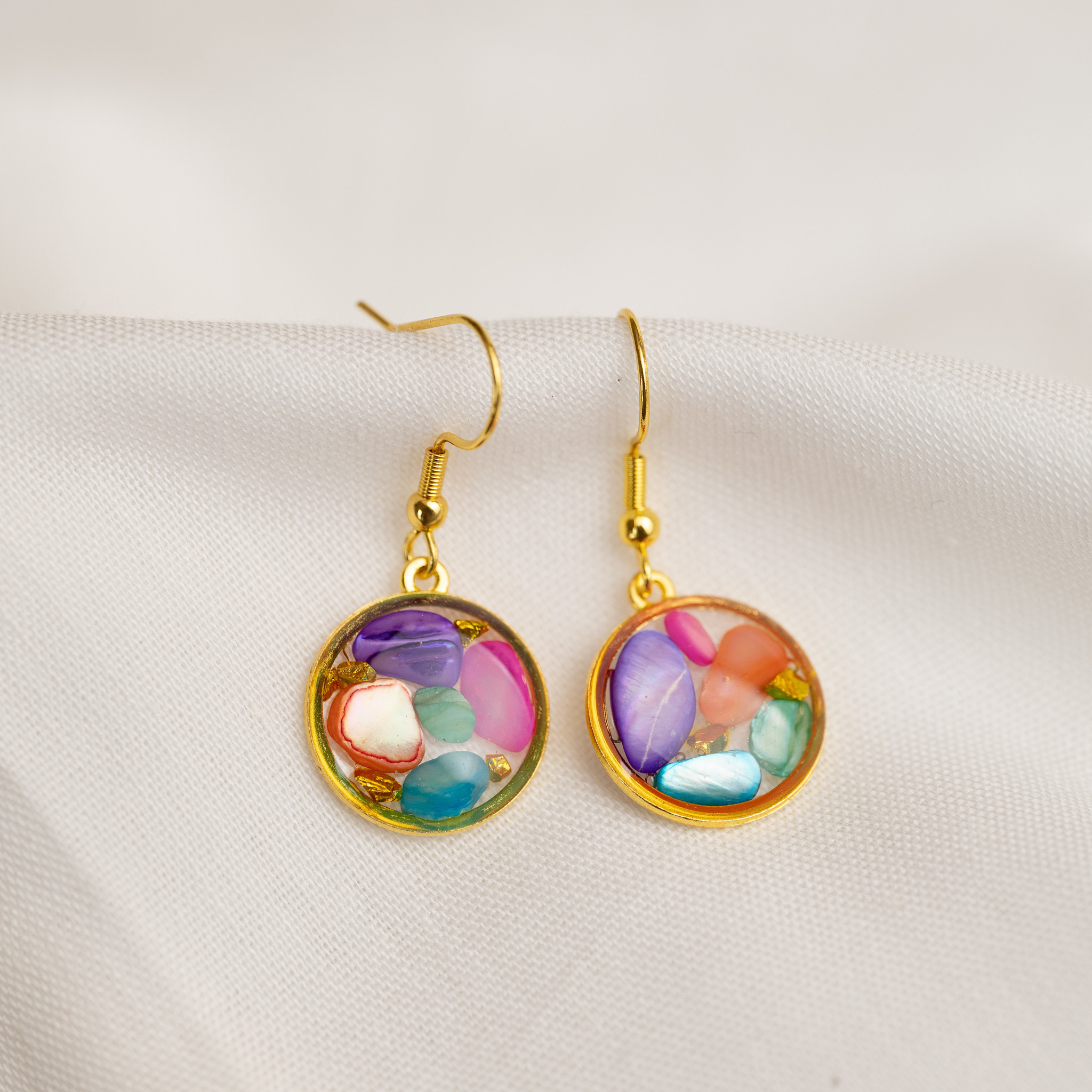 Blueberry Soul Wild Meadow Round Earrings