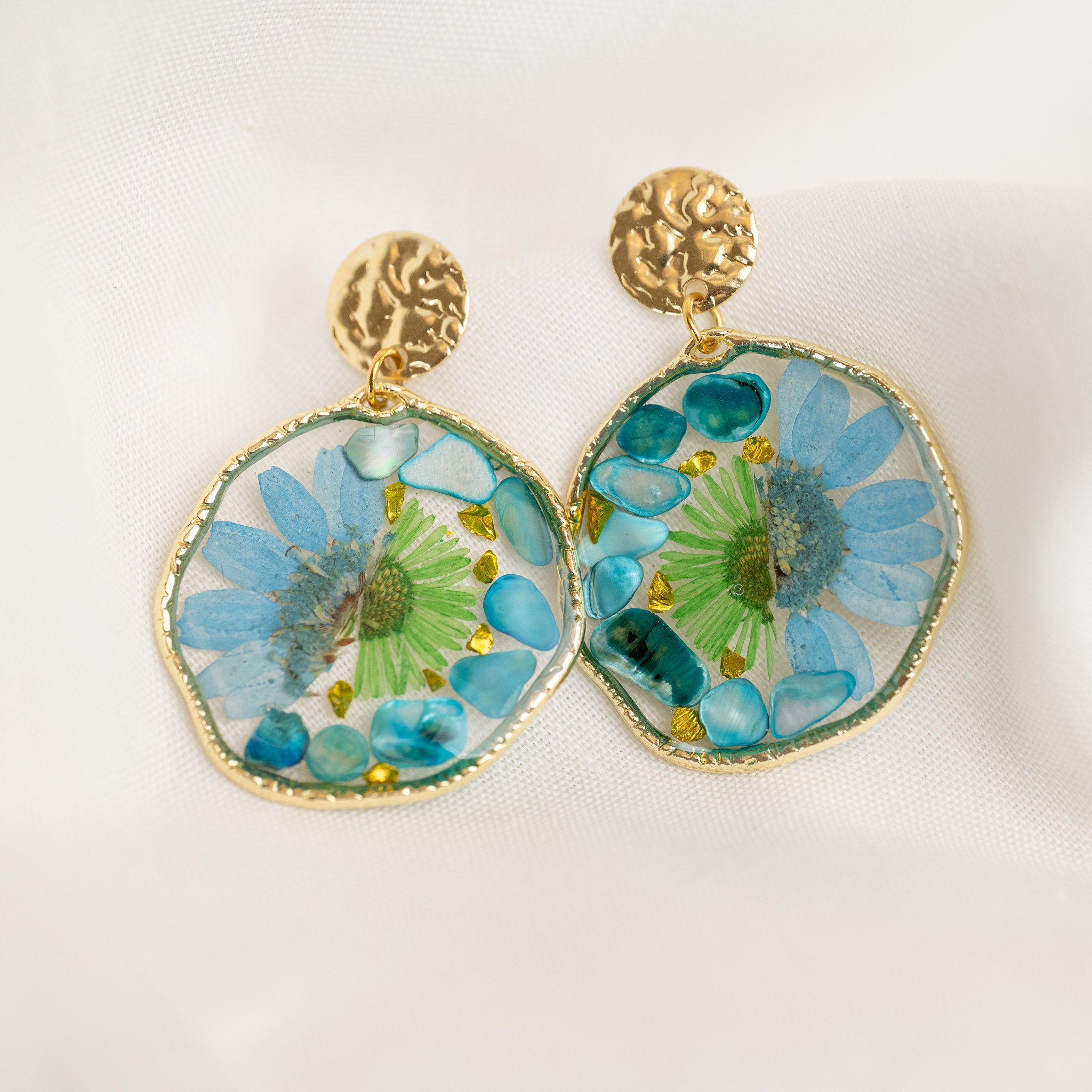 Blueberry Soul Tide and Fern Large Earrings