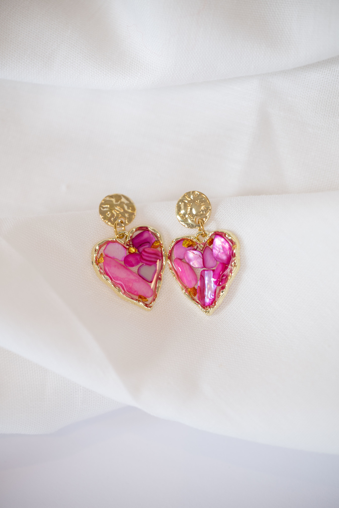 Blueberry Soul Rose Whisper Heart Earrings