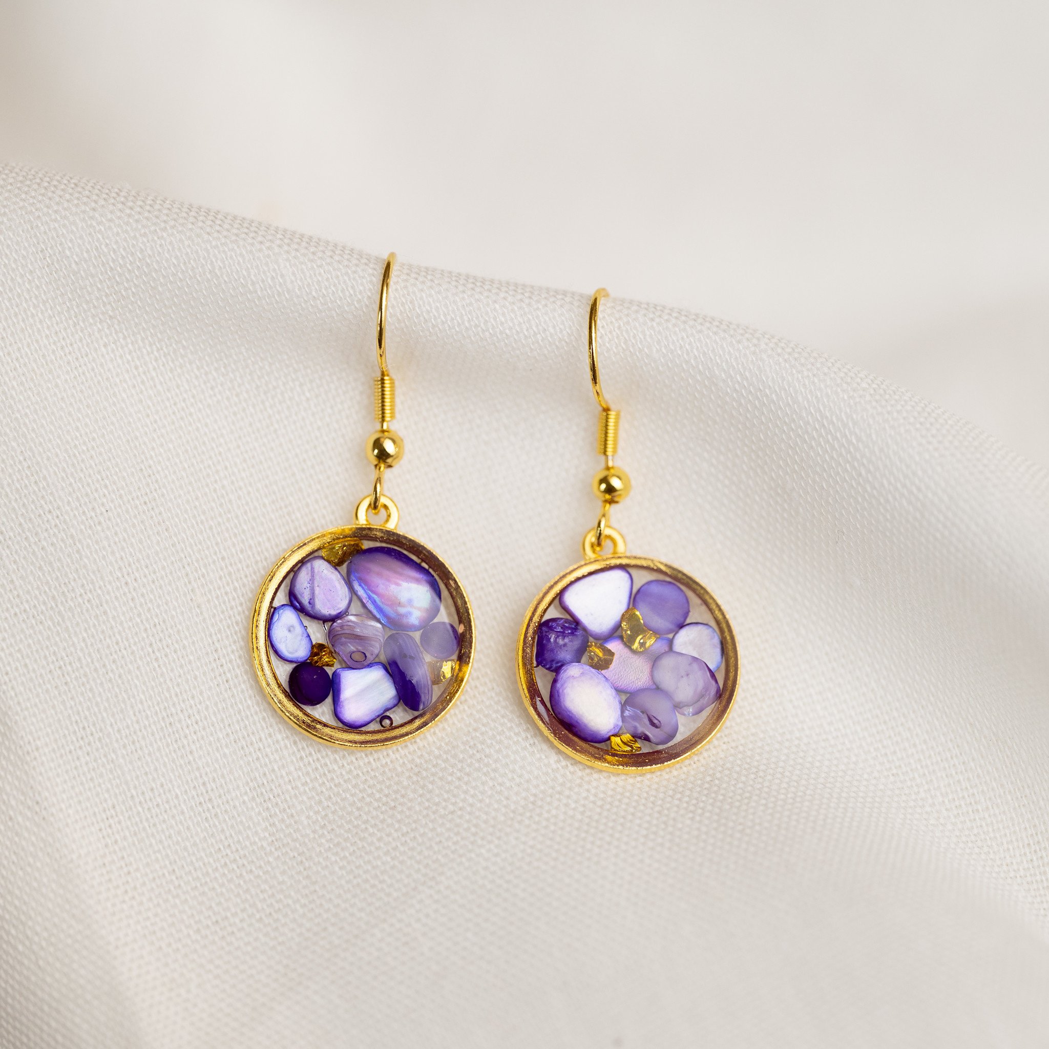 Blueberry Soul Amethyst Bloom Round Earrings