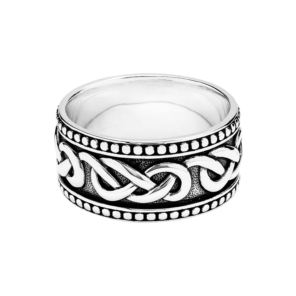 Shanore Sterling Silver Celtic Knot Band - Heavy
