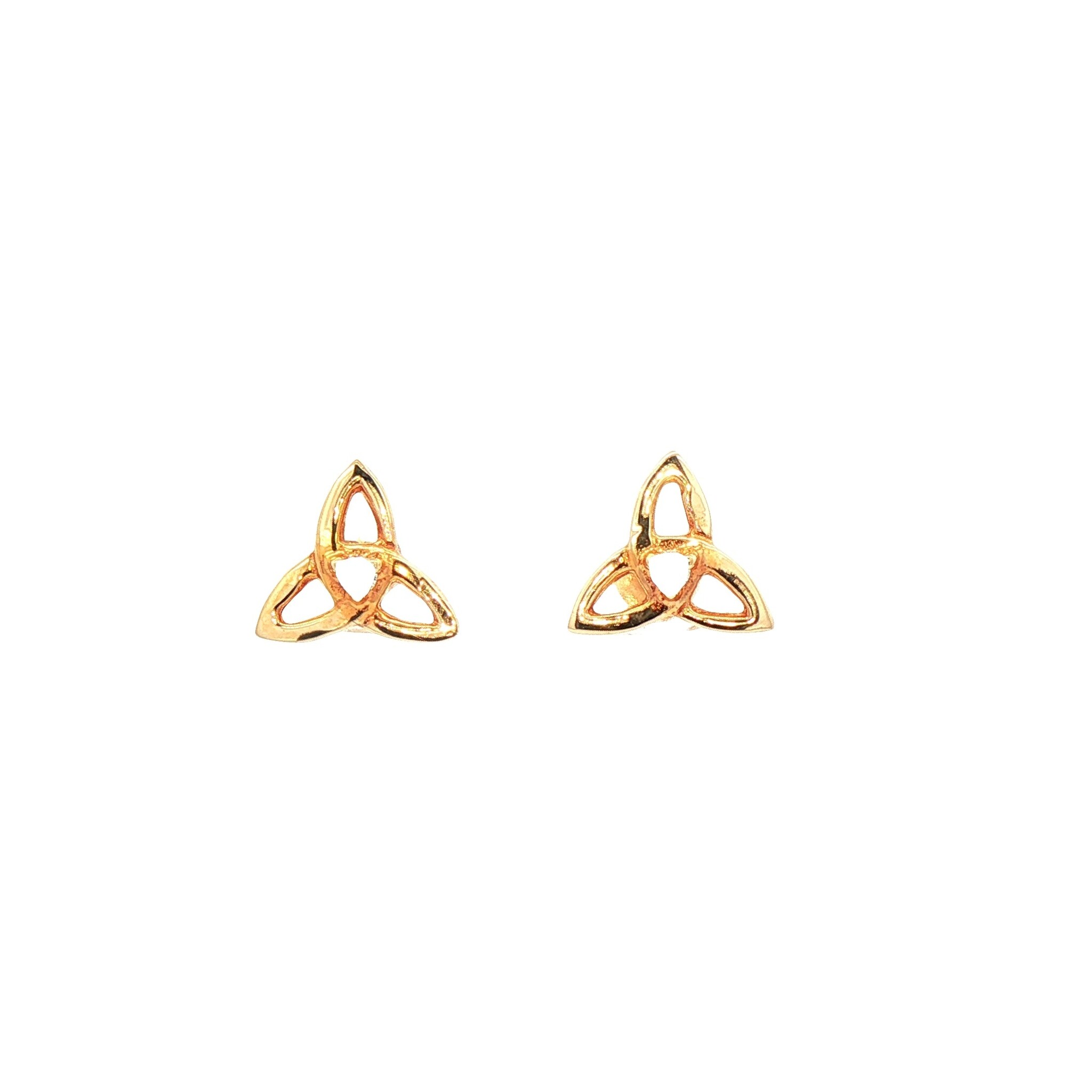 Facet 10k Yellow Gold Trinity Stud Earrings