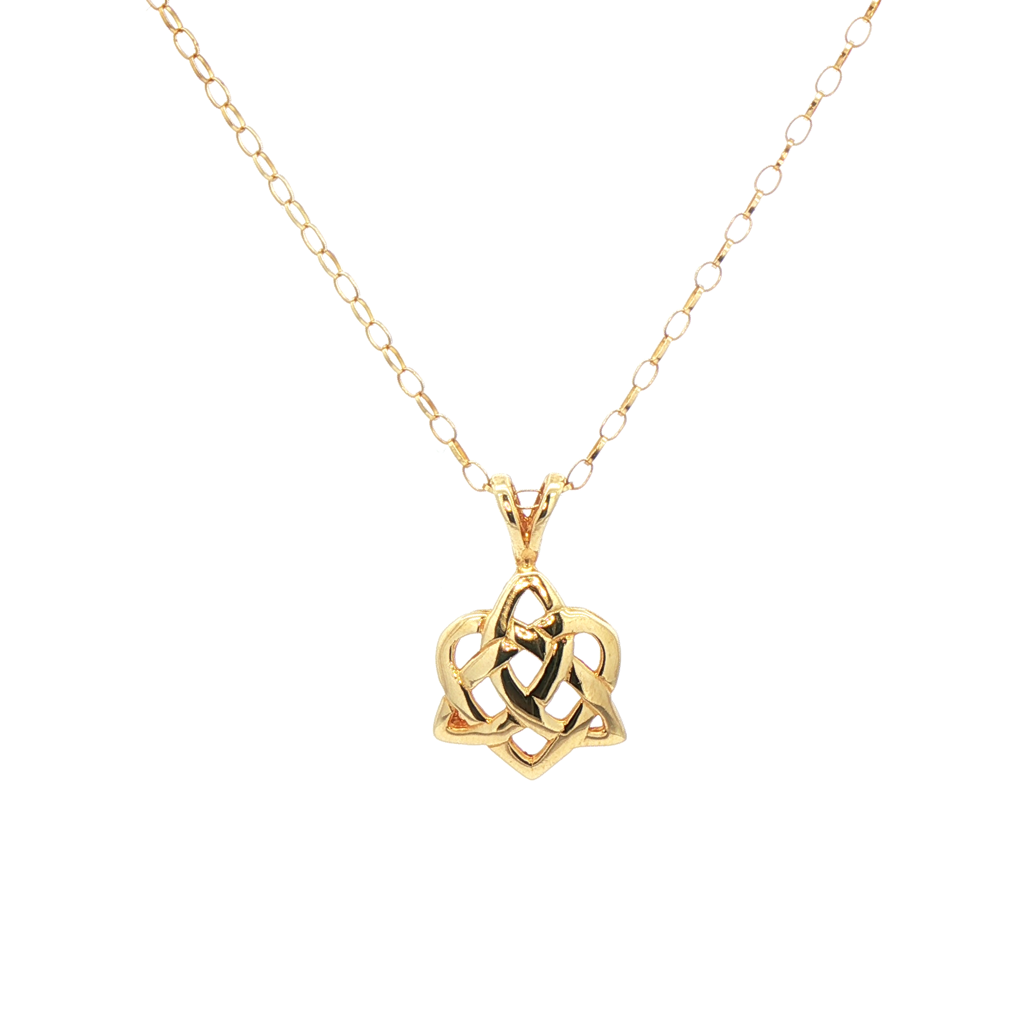 Facet 10k Gold Trinity Heart Necklace