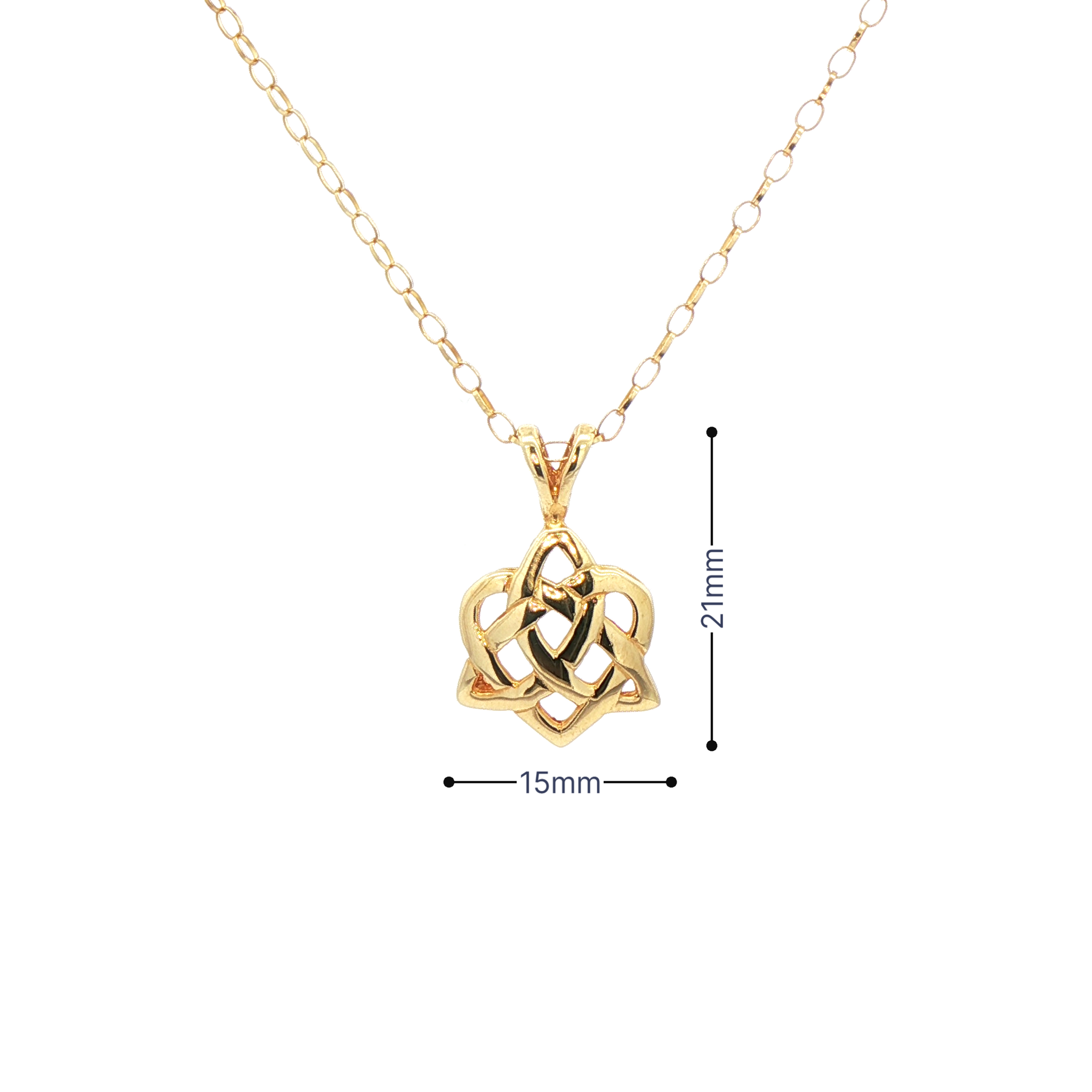 Facet 10k Gold Trinity Heart Necklace