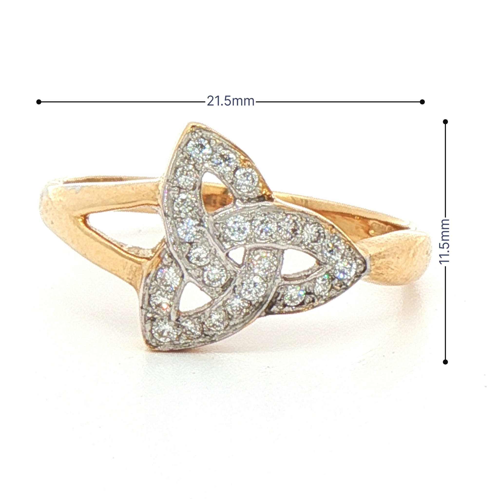 Facet 14k Yellow Gold & Diamond Trinity Ring