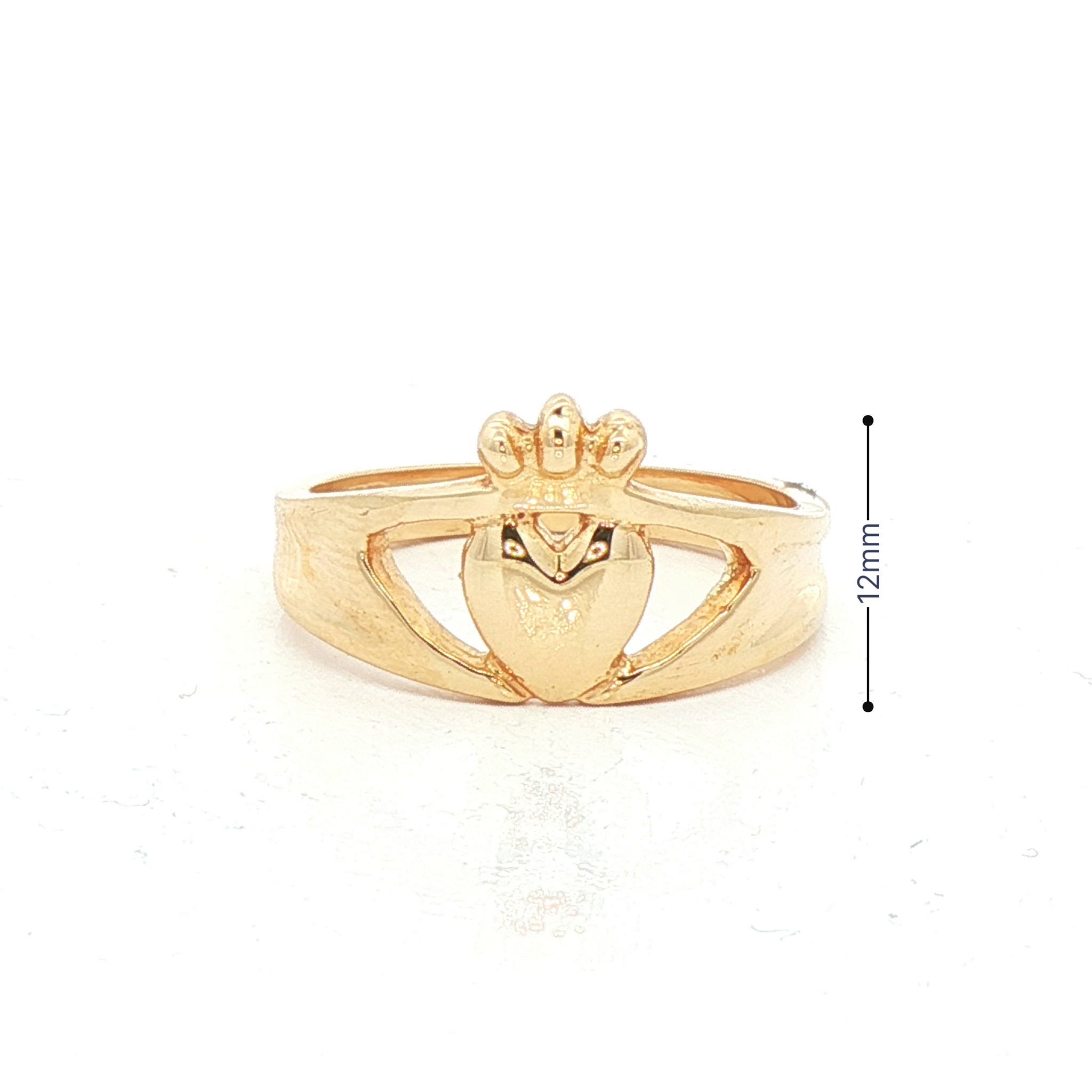 Facet 10k Gold Triple Crown Claddagh Ring size 10