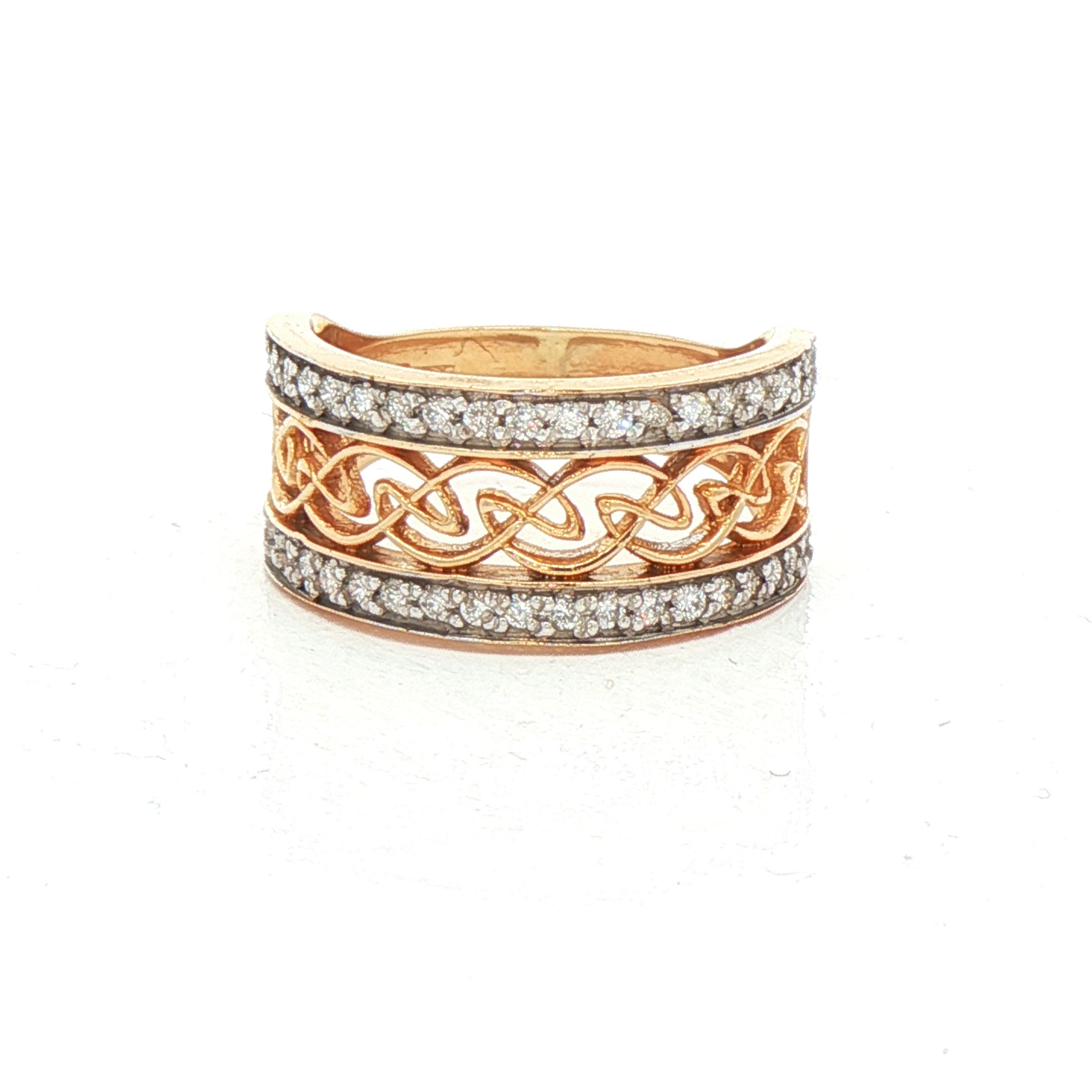 Facet 14k Gold Celtic Diamond Ring