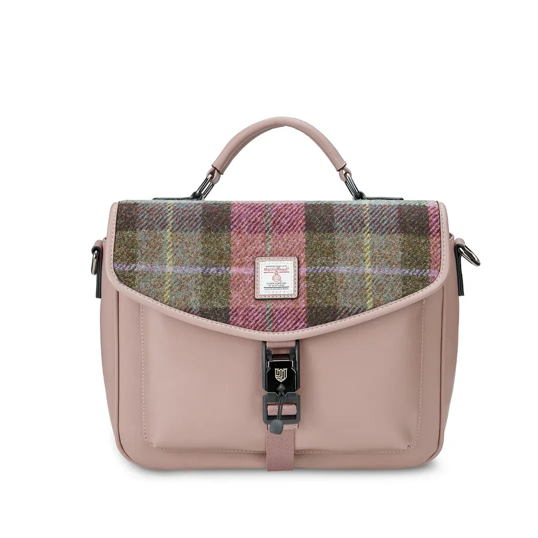 Islander Mini-Laptop Bag: Pink and Green Tartan