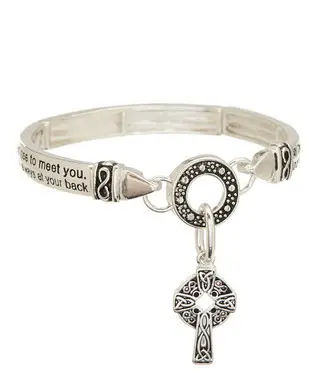 Timeless Irish Treasure Irish Blessing and Celtic Cross Bracelet