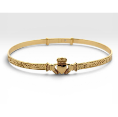 Boru Jewelry 14k Gold Vermeil Claddagh Bangle