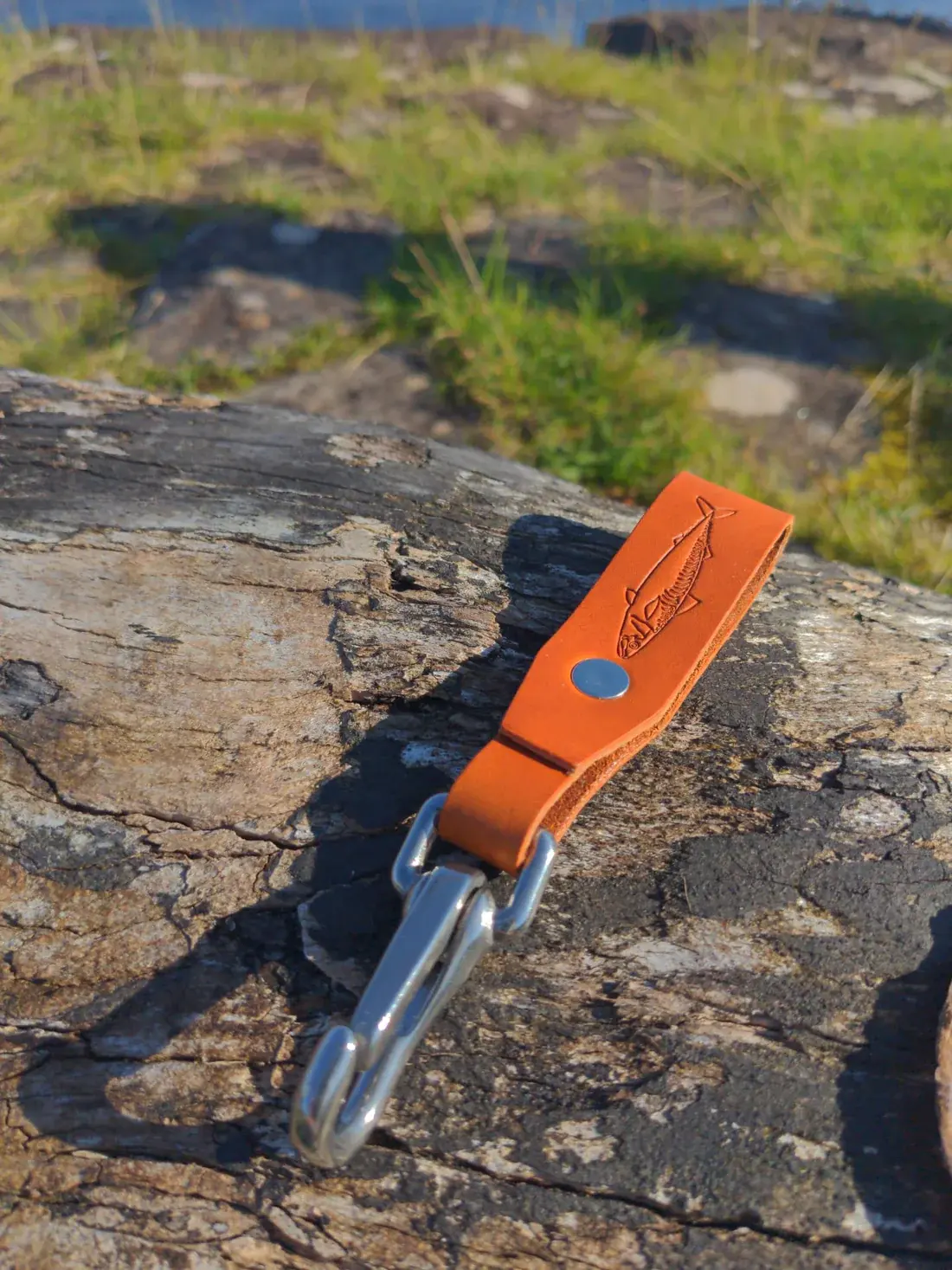 J Boult FishMhor Leather Key Fob
