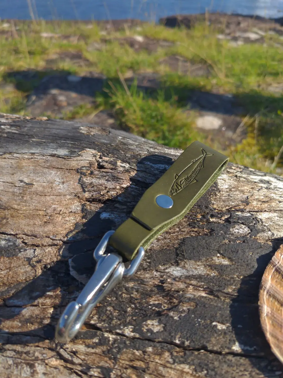 J Boult FishMhor Leather Key Fob