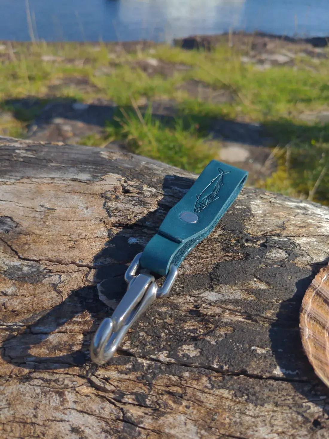 J Boult FishMhor Leather Key Fob
