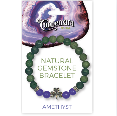 JC Walsh Connemara Marble Stretch Bracelet with Amethyst