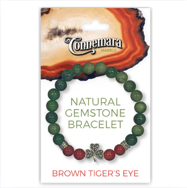JC Walsh Connemara Marble Stretch Bracelet with Brown Tiger's Eye