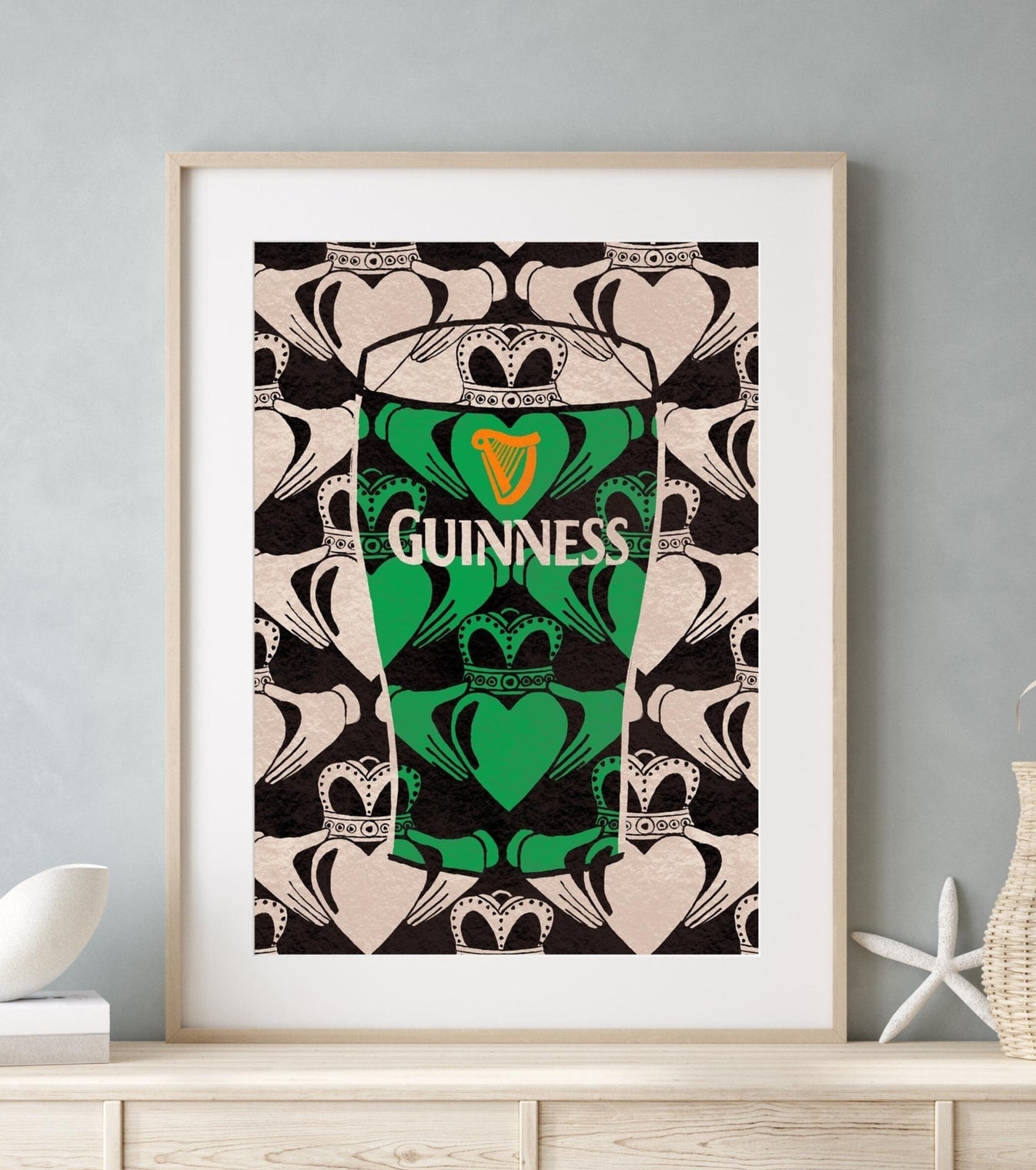 Maud's Studio Love Guinness Claddagh Wall Art Print