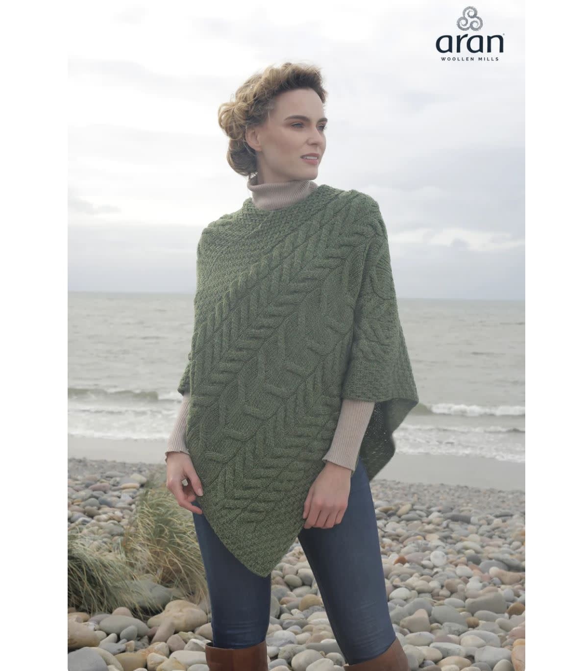 Aran Woollen Mills Aran Supersoft Merino Wool Poncho