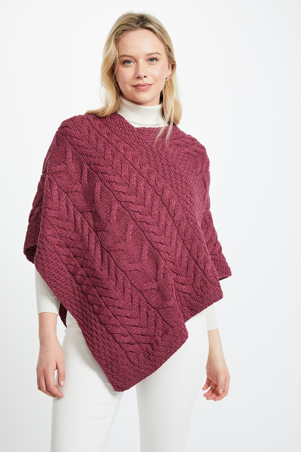 Aran Woollen Mills Aran Supersoft Merino Wool Poncho