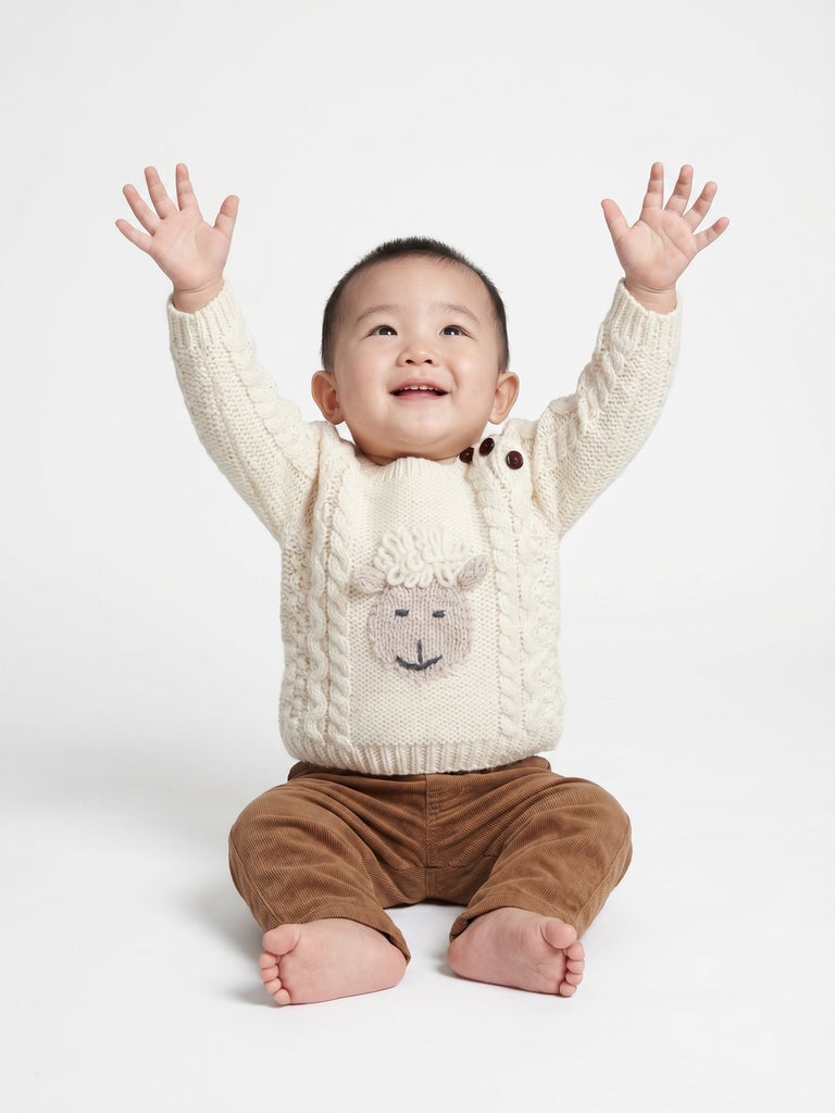 Aran Woollen Mills Baby Shepley Aran Crew Sweater