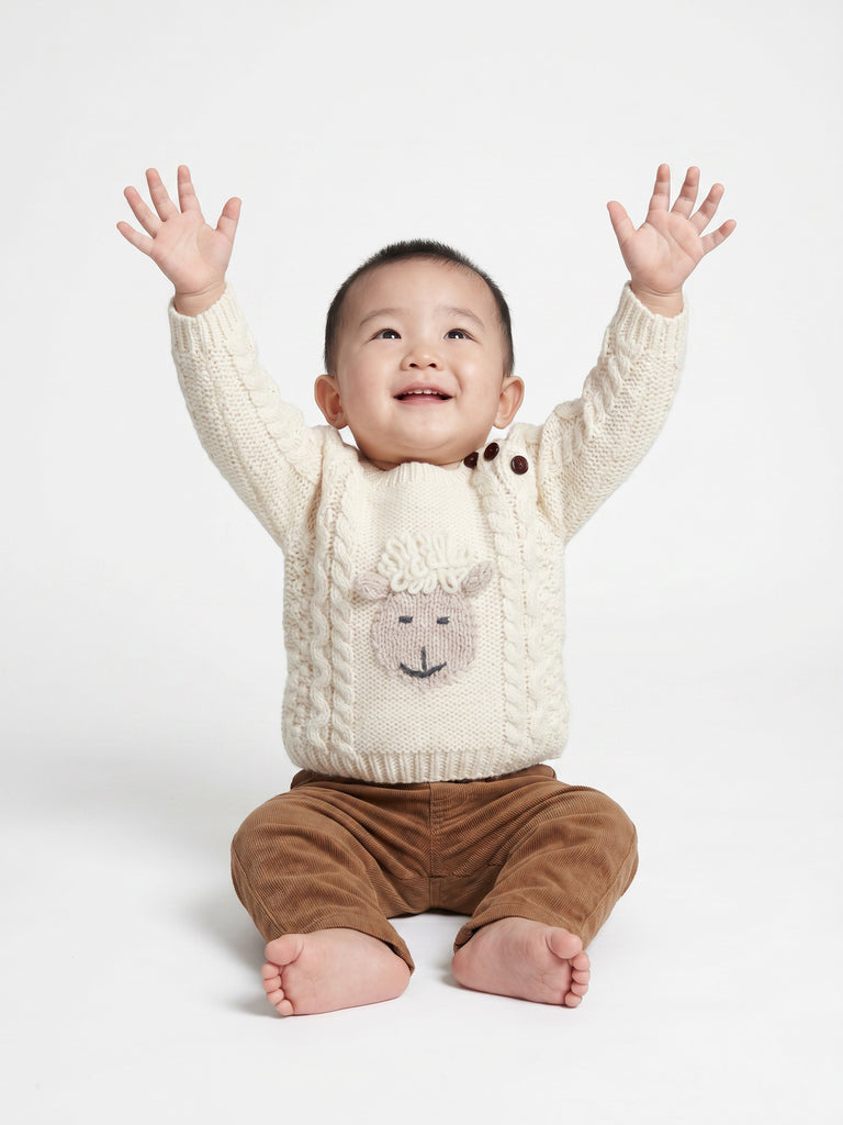 Aran Woollen Mills Baby Shepley Sheep Aran Sweater